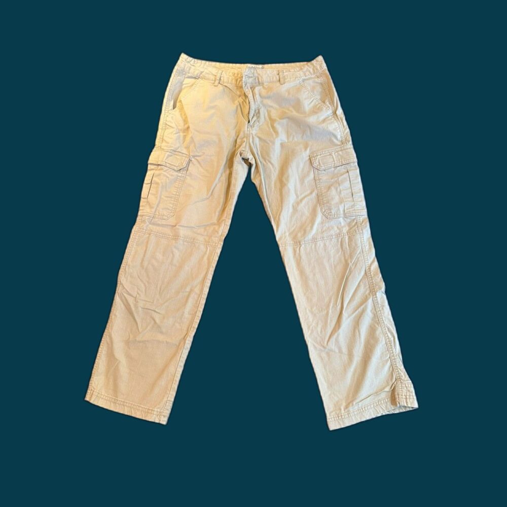Ocean Coast Men’s Khaki Cargo Pants Size 36x30 Cotton Stretch Casual Utility